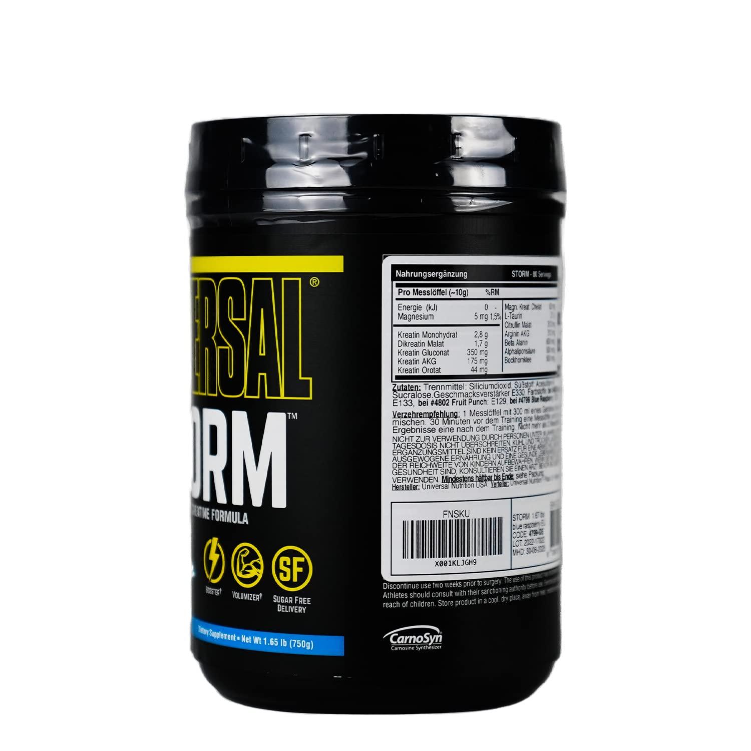 Universal Nutrition Storm Fruit Punch Powder | Creatine-Matrix Kreatin | Muskelaufbau - urmax