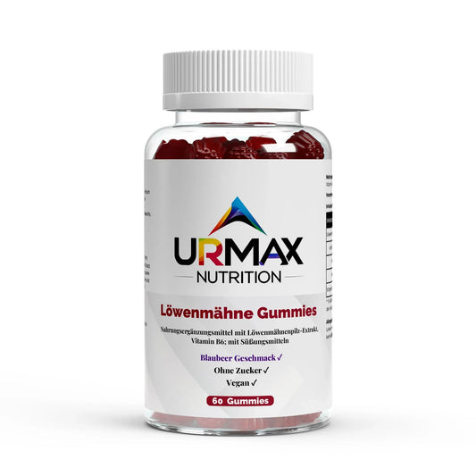 🧠 Lion’s Mane (Лъвска грива) + Витамин B6 дъвчащи бонбони – 60 броя - urmax