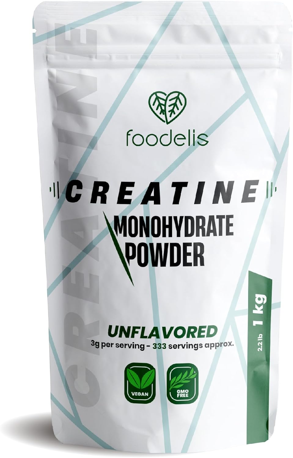 💪 Foodelis Kreatin-Monohydrat-Pulver | 500g | 100 % reines mikronisiertes Kreatin | Gentechnikfrei und vegan ✅ Unterstützen Sie Kraft, Ausdauer und Muskelaufbau mit hochwertigem Kreatinmonohydrat!