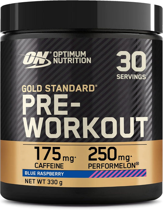 Optimum Nutrition Gold Standard Pre Workout Powder, Nahrungsergänzungsmittel mit Kreatin Monohydrat, Beta Alanin, Koffein und Vitamin B Komplex, Himbeer-Geschmack, 30 Portionen, 330 g - urmax