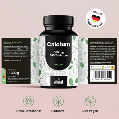 Калций - Таблетки 800 mg – Високодозирани, 365 таблетки 💪 Здрави кости и силни мускули всеки ден! - urmax