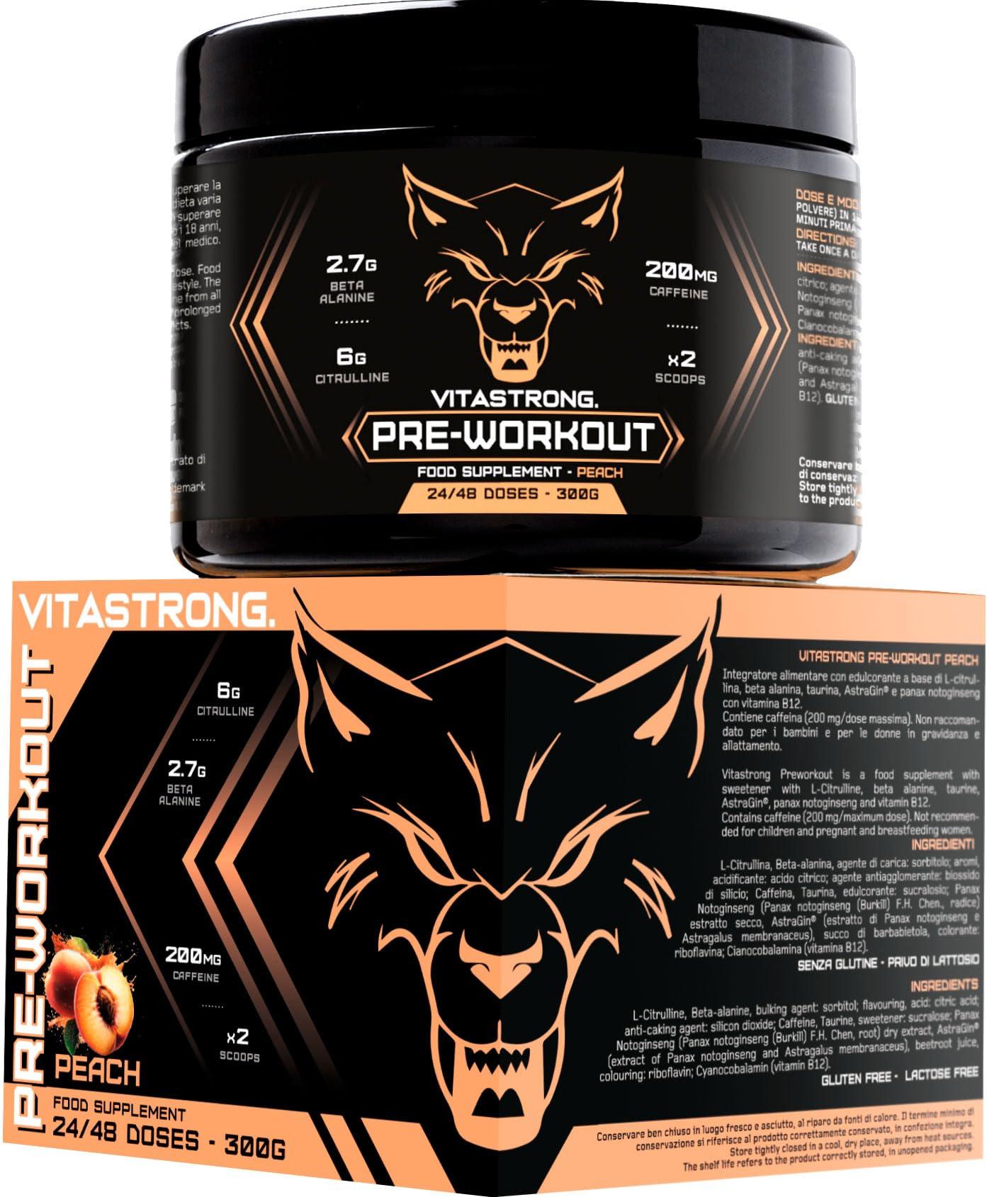 🔥 Vitastrong Pre Workout – 300 г | 24 дози | Портокалов вкус 🏋️‍♂️ Енергия, издръжливост и максимална концентрация за всяка тренировка! - urmax