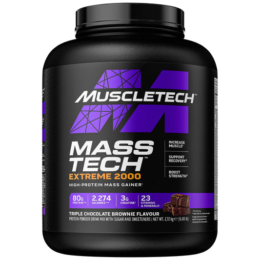 🏋️‍♂️ MuscleTech Mass-Tech Extreme 2000 | 2.72 кг | 80 г Протеин, 400 г Въглехидрати, 2000+ Калории | Triple Chocolate Brownie 🍫 💥 Перфектен за покачване на маса и мускулен растеж! - urmax