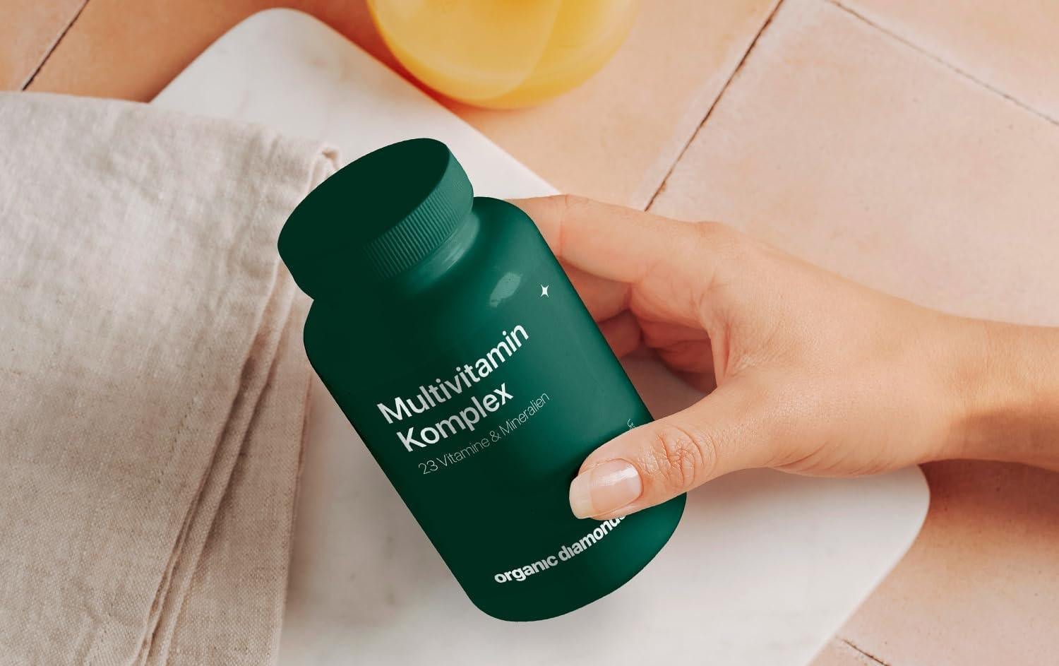 ORGANIC DIAMONDS® Multivitamin Capsules - 180 Premium Multivitamin Capsules for Immune System, Metabolism and Nervous System - Vitamins & Minerals Capsules Made in Austria - urmax