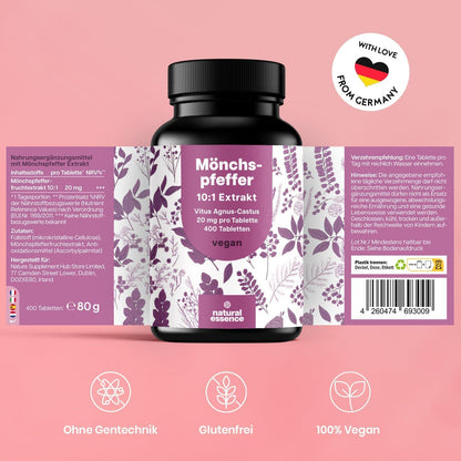 Mönchspfeffer Hochdosiert - 400 Таблетки, 20mg на Таблетка – Натурална подкрепа за женското здраве 💖 Хормонален баланс и емоционално благополучие – естествено и ефективно! - urmax
