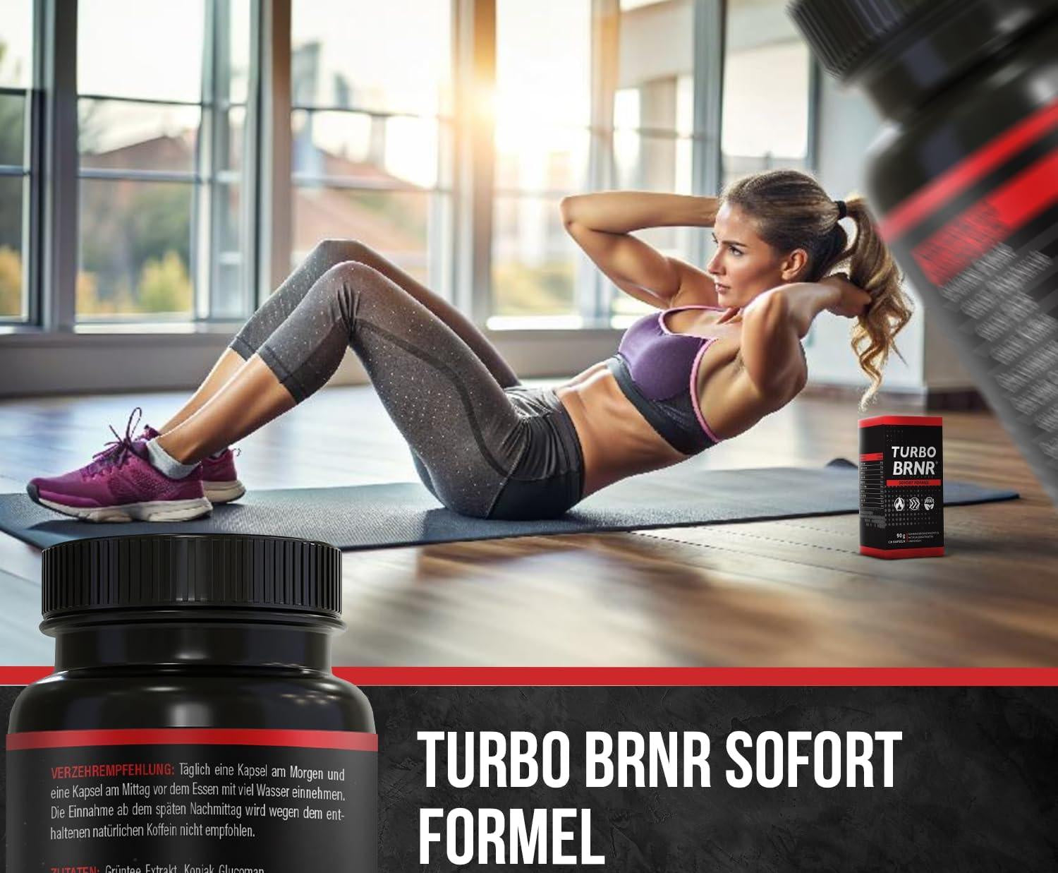 BRNR TURBO BRNR Sofort Stoffwechsel Formel mit Cholin, Grüntee Extrakt, Glucomannan, Garcinia Cambogia, Guarana, 120 Kapseln - urmax