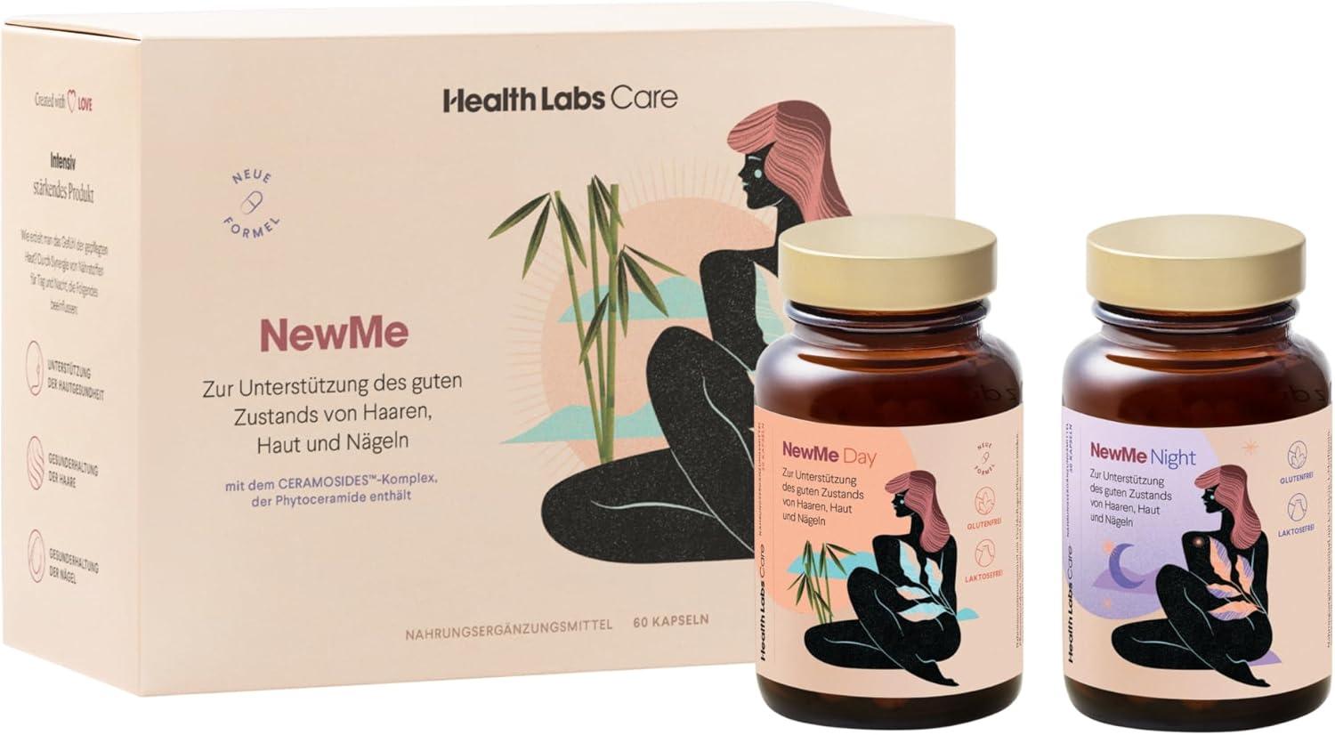 Health Labs Care Nahrungsergänzungsmittel für gesunde Haut, Haare und Nägel - mit hoch absorbierbares Fischkollagen - ergänzt die Ernährung mit Vitaminen und Mineralien - 60 Kapseln NewMe Day&Night - urmax