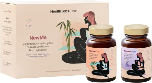 Health Labs Care Nahrungsergänzungsmittel für gesunde Haut, Haare und Nägel - mit hoch absorbierbares Fischkollagen - ergänzt die Ernährung mit Vitaminen und Mineralien - 60 Kapseln NewMe Day&Night - urmax