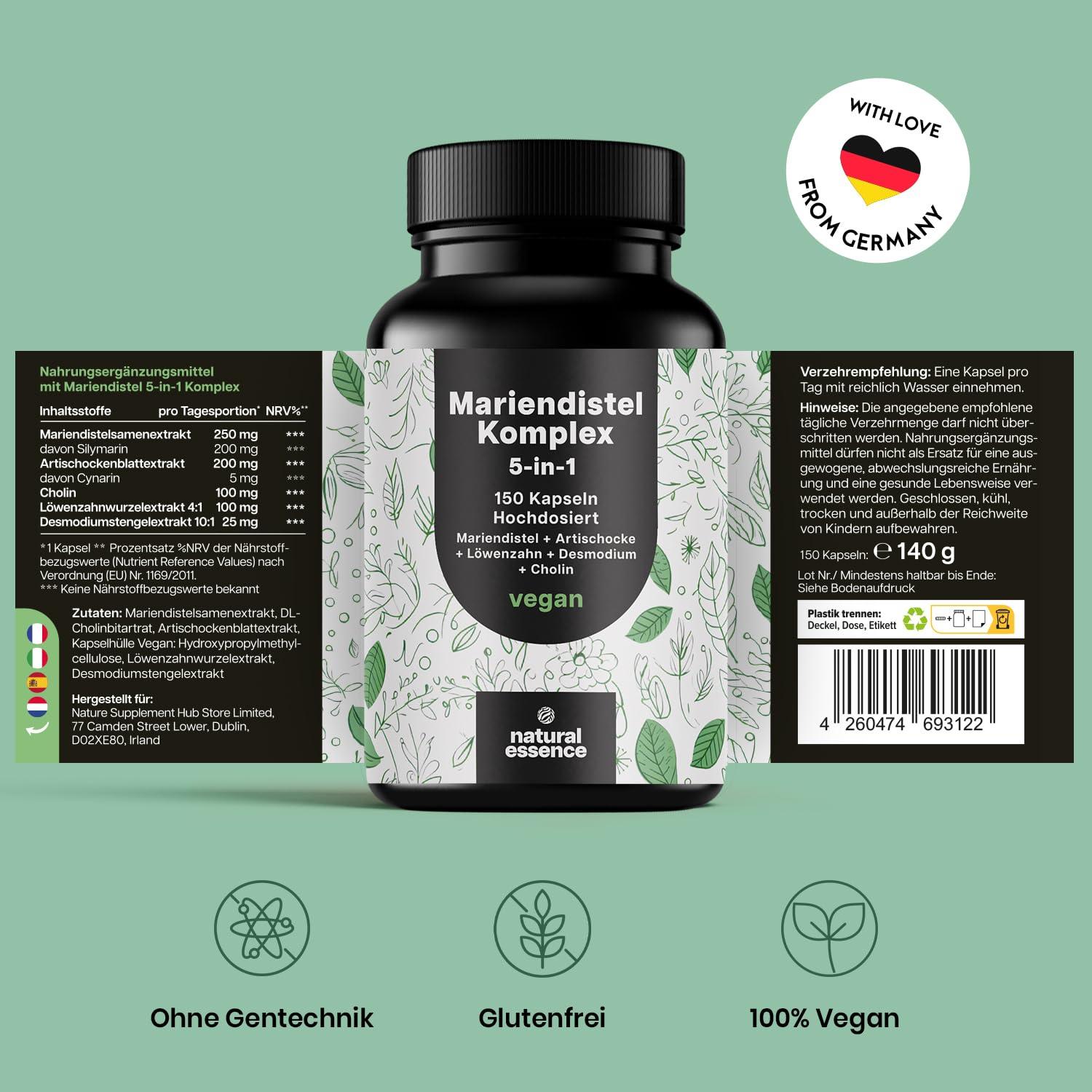 Mariendistel Artischocke Löwenzahn Komplex – 5-в-1 Формула за Здраве на Черния Дроб 🌿 Комплексна детоксикираща грижа за вашето здраве! - urmax