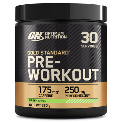 🔥 Optimum Nutrition Gold Standard Pre Workout – 330 г | 30 дози | Зелена ябълка 🍏 🏆 ПРЕДТРЕНИРОВЪЧЕН БУСТЕР С КРЕАТИН, БЕТА-АЛАНИН, КОФЕИН И ВИТАМИНИ B-КОМПЛЕКС - urmax