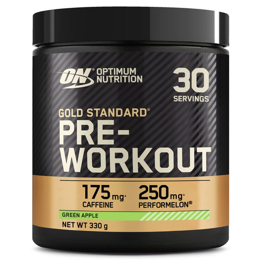 🔥 Optimum Nutrition Gold Standard Pre Workout – 330 г | 30 дози | Зелена ябълка 🍏 🏆 ПРЕДТРЕНИРОВЪЧЕН БУСТЕР С КРЕАТИН, БЕТА-АЛАНИН, КОФЕИН И ВИТАМИНИ B-КОМПЛЕКС - urmax