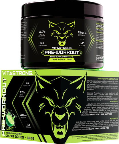 🔥 Vitastrong Pre Workout – 300 г | 24 дози | Портокалов вкус 🏋️‍♂️ Енергия, издръжливост и максимална концентрация за всяка тренировка! - urmax