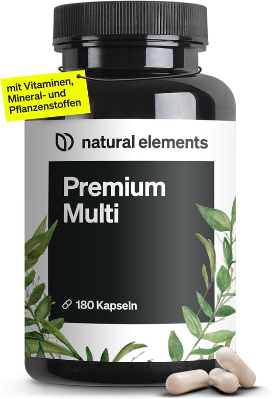 Premium Multivitamin – 180 hochdosierte Komplex-Kapseln – wertvolle Vitamine A-Z – Premium-Rohstoffe – mit Bioaktiv-Formen – ohne unnötige Zusätze – in Deutschland produziert & laborgeprüft - urmax