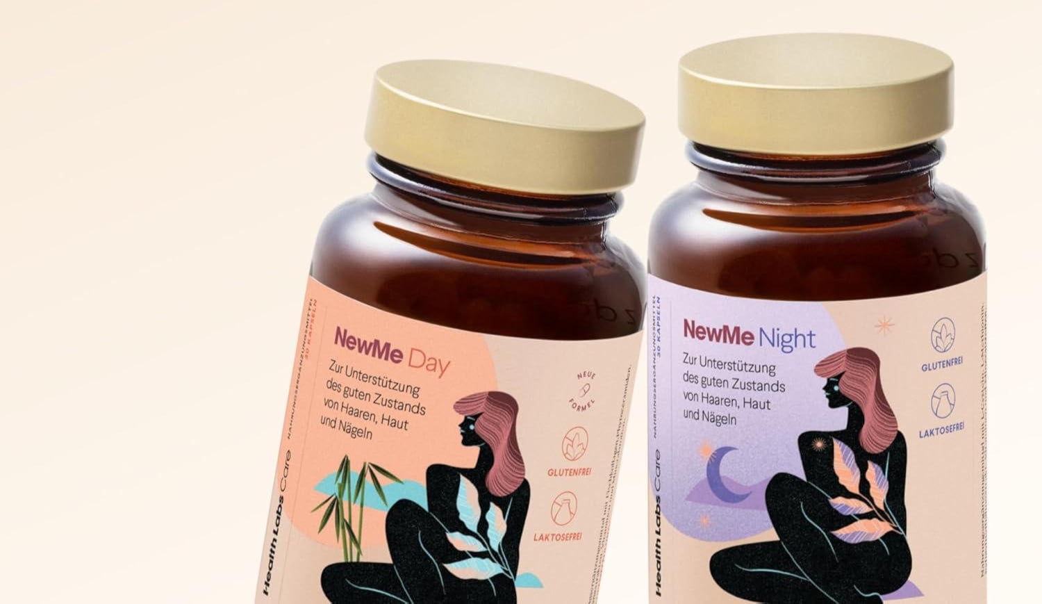 Health Labs Care Nahrungsergänzungsmittel für gesunde Haut, Haare und Nägel - mit hoch absorbierbares Fischkollagen - ergänzt die Ernährung mit Vitaminen und Mineralien - 60 Kapseln NewMe Day&Night - urmax