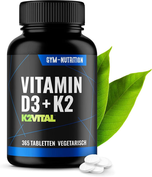 Vitamin D3 K2 20.000 I.E + Vitamin K2-365 Tabletten - 99,7+% All-Trans K2-MK7 - Vegan - K2VITAL®Depot - 365 Tabletten - 99,7+% All-Trans - Hochdosiert - - urmax