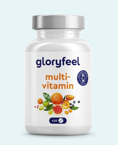 Multivitamin Hochdosiert - 450 Tabletten - Wertvolle Mineralien & alle A-Z Vitamine - 15 Monate Vorrat - Unterstützt das Immunsystem* - Laborgeprüft ohne Zusätze in Deutschland hergestellt - urmax