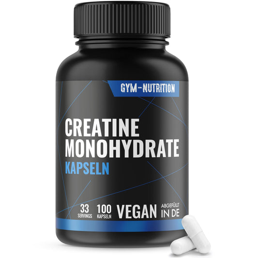 CREATIN Monohydrat Kapseln 3000mg Caps - 200 Creatine hochdosiert, Pures Kreatin Monohydrat - Mesh 200- Vegan, Abgefüllt in Deutschland Trainings & Fitness Ergänzungsmittel 66 Portionen - urmax