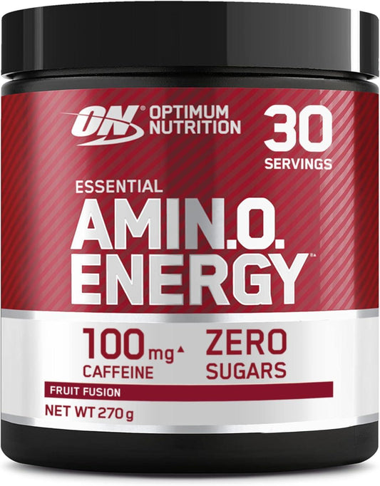 Optimum Nutrition Amino Energy Pre Workout Powder Keto Friendly with Beta Alanine, Caffeine, Amino Acids and Vitamin C, Fruit Fusion, 30 Servings, 270g - urmax