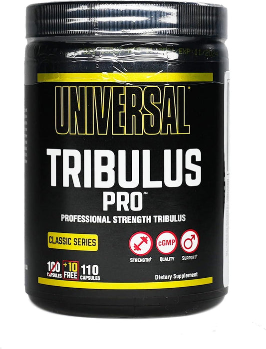 Universal Nutrition TRIBULUS PRO natürlicher pflanzlicher Hormon Booster unterstützt die normale Hormonproduktion mit Saponine, Flavonoide & Sterolen, fördert Kraftzuwachs & Muskelaufbau, 110 Kapseln - urmax
