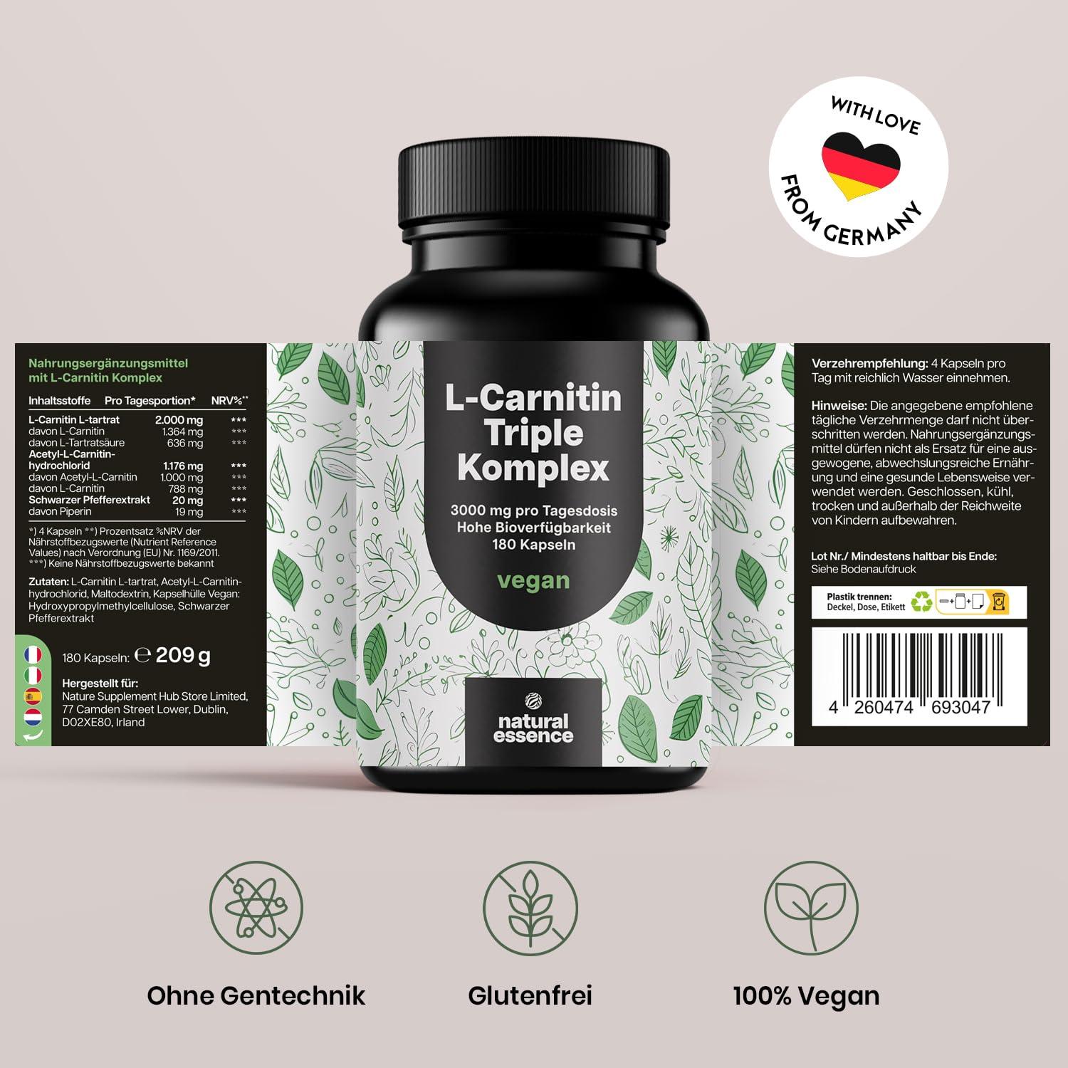 L-Carnitin Капсули 3196 mg – Високодозиран комплекс с L-Carnitin Tartrat и Acetyl-L-Carnitin, 180 капсули 🔥 Енергия, издръжливост и подкрепа за изгаряне на мазнини! - urmax
