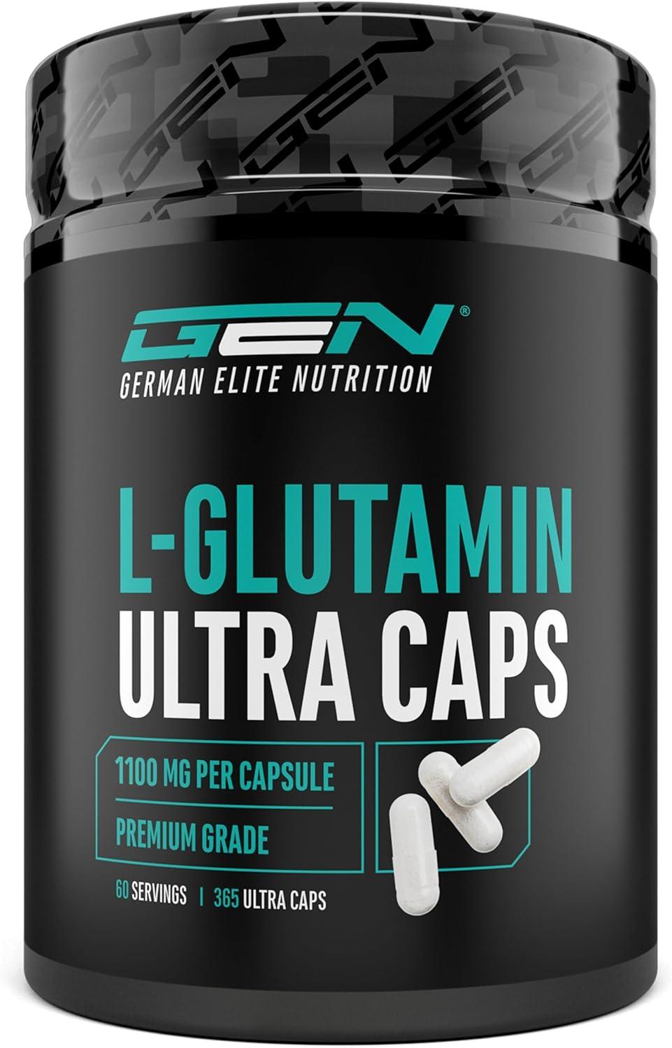 L-Glutamin Ultra Caps - 365 Капсули, 1100 mg Всяка – Висококачествен и Ултрафин L-Глутамин 💪 Бързо възстановяване, силна имунна система и оптимална мускулна подкрепа! - urmax
