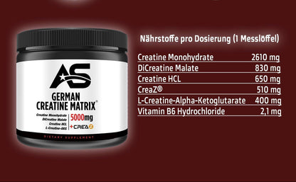 American Supps German Creatine Matrix 300g - Hochdosiertes Kreatin Pulver- ohne Geschmack - urmax