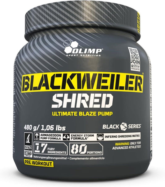 Olimp Sport Nutrition Blackweiler Shred, Exotic Orange, 480 g, Pre Workout Booster und Fettverbrenner, L-Arginin und Beta-Alanin - urmax