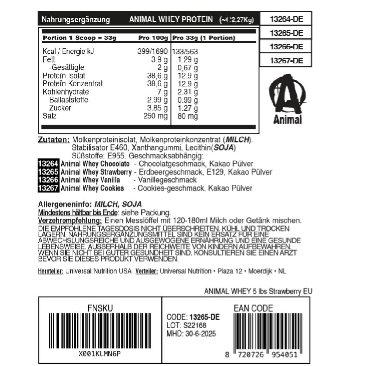 🍫 Universal Nutrition ANIMAL Whey Protein – 2.3 кг | Висококачествен Суроватъчен Протеин за Мускулен Растеж | 25 г Протеин на Доза 💪 Най-доброто гориво за мускулите – бързоусвоим суроватъчен протеин с невероятен вкус! - urmax