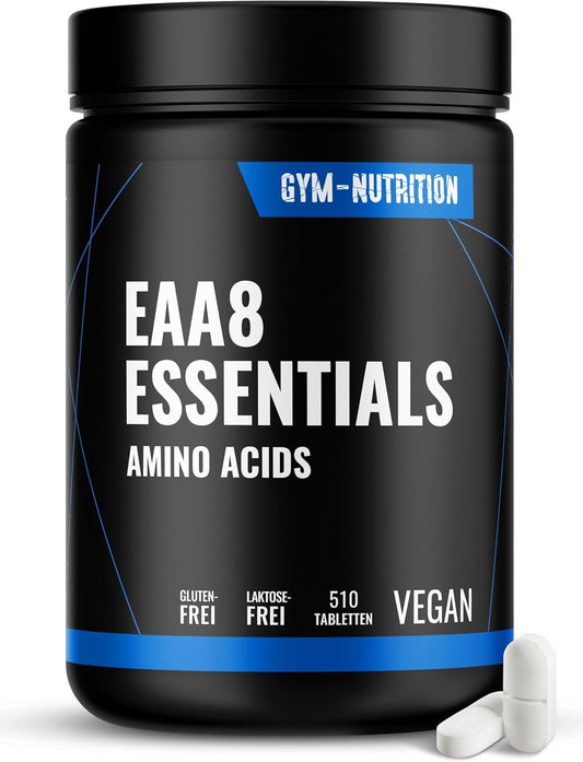 EAA Tablets - 510 EAA Tablets with 1036 mg Each - All 8 Essential Amino Acids - Vegan - High Dose - Bottled in Germany - No Additives and Chemicals Gedöns - urmax