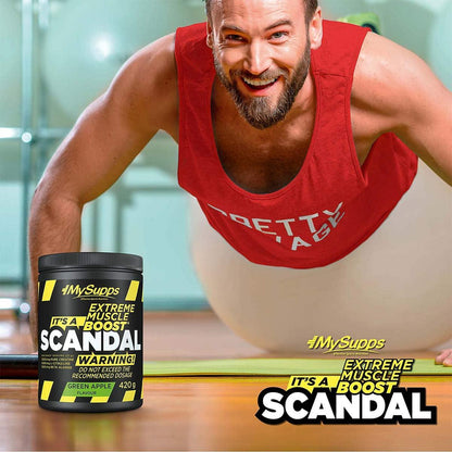My Supps Scandal Pre Workout Booster 420g Wassermelone - Pump Trainingsbooster Pulver mit Koffein, Citrullin & Kreatin - Training Fitness Booster hochdosiert, Made in Germany - urmax