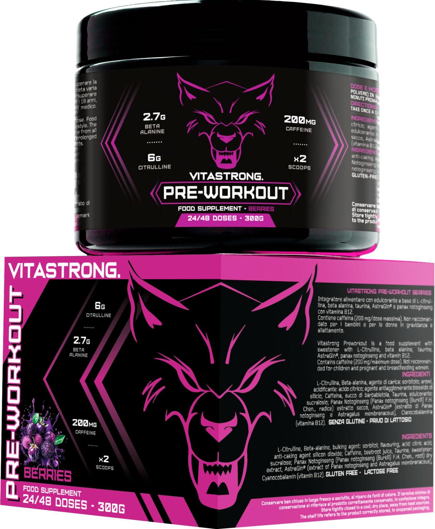 🔥 Vitastrong Pre Workout – 300 г | 24 дози | Портокалов вкус 🏋️‍♂️ Енергия, издръжливост и максимална концентрация за всяка тренировка! - urmax