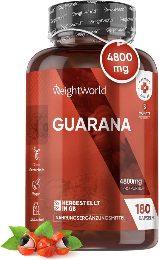 🔥 WeightWorld Pure Guarana Capsules – 180 Капсули | 4800 mg Гуарана на Доза | 3-Месечен Прием | Веган | Без ГМО и Лактоза 🏆 ЕКСТРЕМНА ЕНЕРГИЯ, ФОКУС И ВИТАЛНОСТ! - urmax