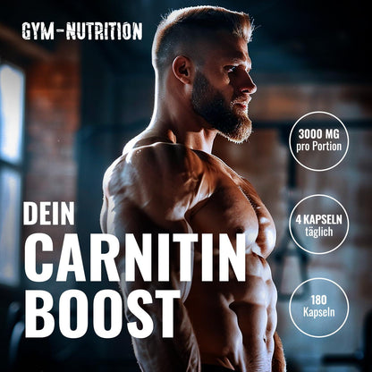 L-Carnitin Dreifach Komplex 3196 mg – 180 капсули | Ултра висока доза | L-Carnitin Tartrat, Acetyl-L-Carnitin, Черен пипер 🔥 Заредете се с енергия и изгаряйте мазнините по-ефективно! - urmax
