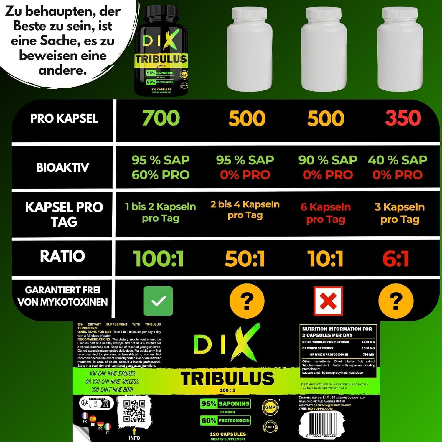 TRIBULUS TERRESTRIS ~ Hohe Konzentration 100:1 ~ Sportliche Leistung ~ 95% Saponine ~ 60% Protodioscin ~ Geprüft und zertifiziert ~ Ohne Mykotoxine ~ Hoher Gehalt an Wirkstoffen ~ Französisches Labor - urmax