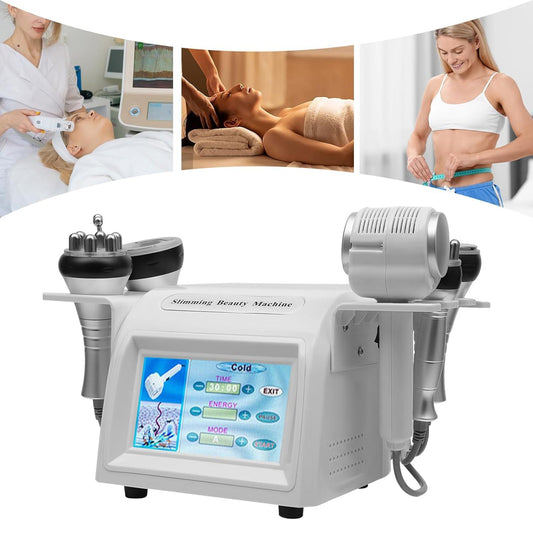 Donened - 6 in 1 Beauty Instrument, Fat Burning Machine, 40K Beauty Multipolar RF, Ultrasonic Cavitation Radio Frequency Device, for Face and Body - urmax
