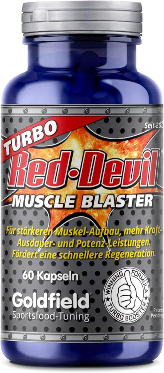 🔥 Goldfield - Turbo Red Devil | 60 капсули | Ултимативен тестостеронов бустер за енергия, сила и издръжливост 💪 Мощна формула | Подпомага мускулния растеж | Повишава енергията и издръжливостта - urmax