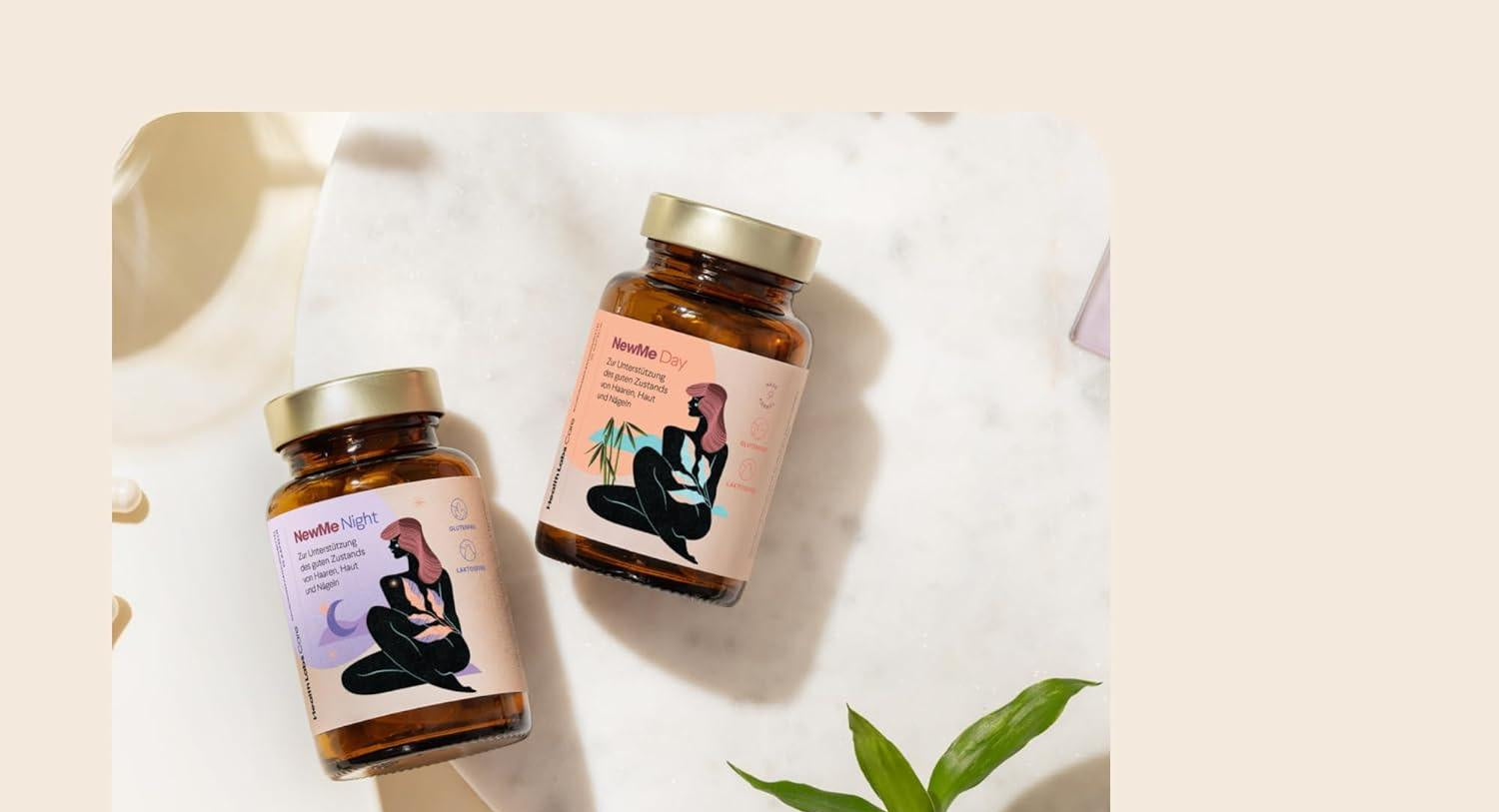 Health Labs Care Nahrungsergänzungsmittel für gesunde Haut, Haare und Nägel - mit hoch absorbierbares Fischkollagen - ergänzt die Ernährung mit Vitaminen und Mineralien - 60 Kapseln NewMe Day&Night - urmax