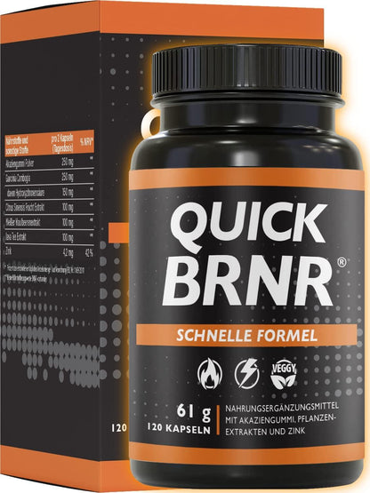 BRNR QUICK BRNR Schnelle Formel 6in1 mit Garcinia Cambogia, Stoffwechsel-Rezeptur mit Zink, 120 Kapseln - urmax