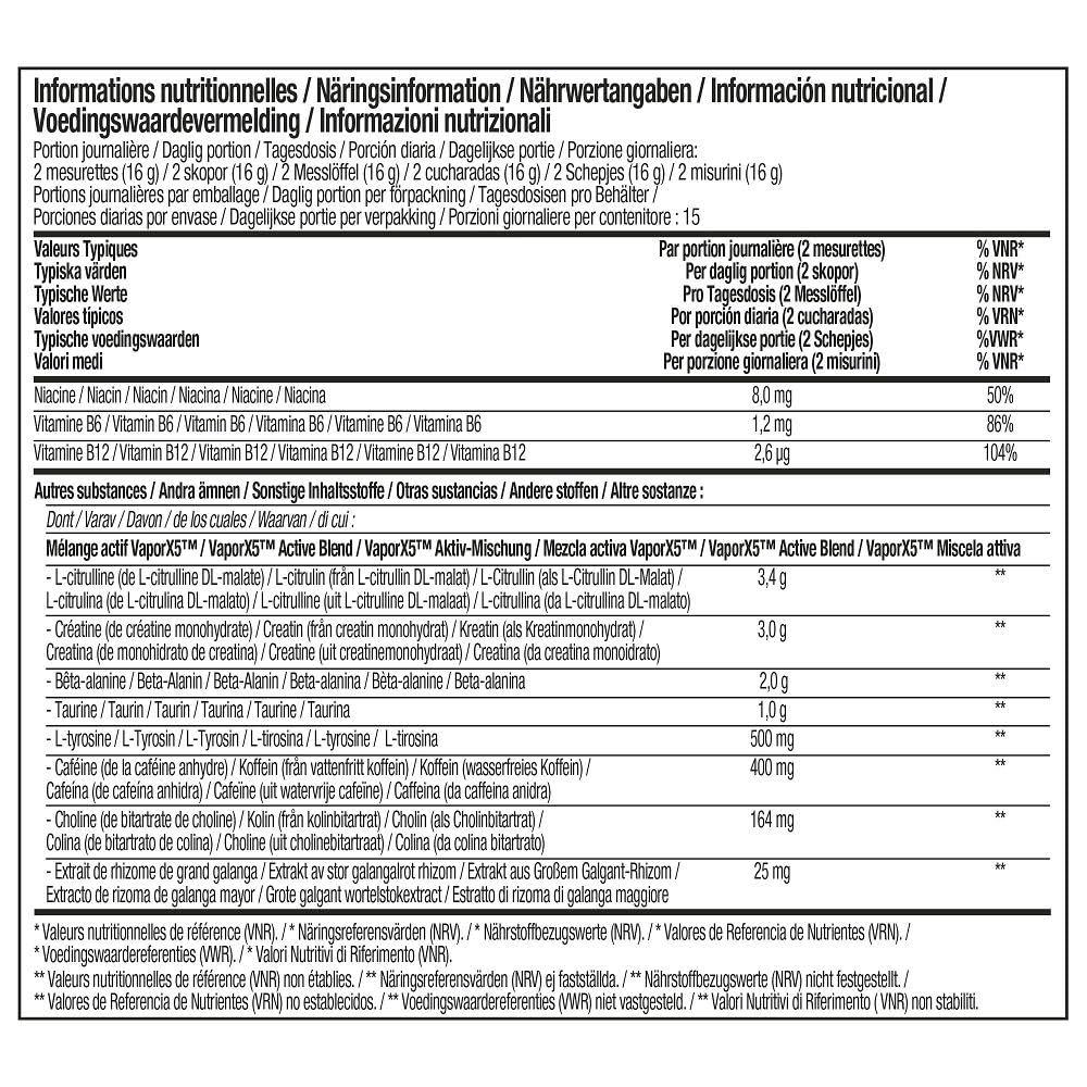 ⚡ MuscleTech Vapor X5 Pre-Workout | 252 г | 30 Дози | Бустер за Енергия и Издръжливост - urmax