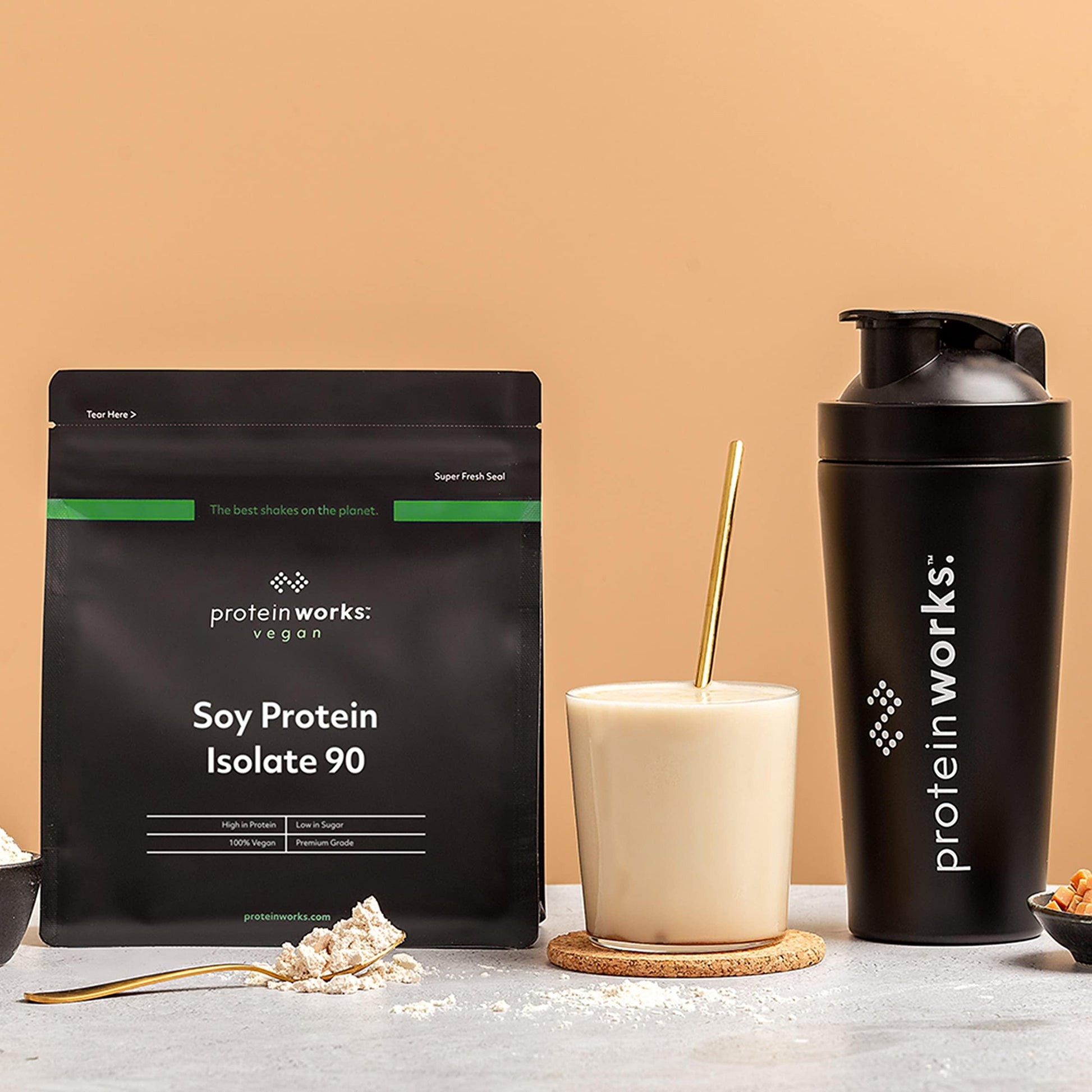 Protein Works Soja Protein 90 Изолат| 100% Веган, от устойчиво земеделие | Нискомаслено, без добавена захар | Без глутен | 2 кг, 1кг, 500гр - urmax