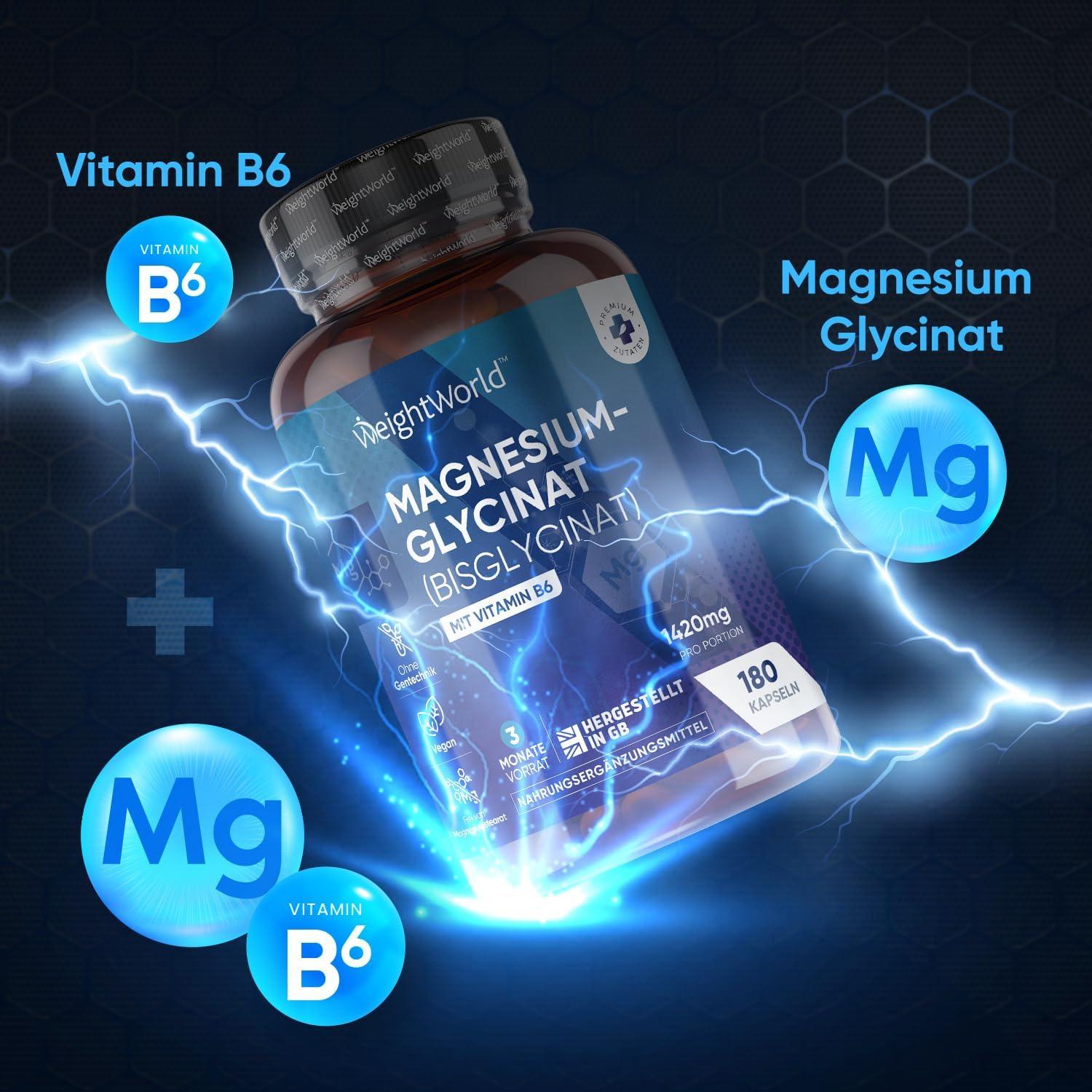 🔥 Magnesium Glycinat – 180 Капсули | 1420 mg Магнезиев Бисглицинат + Витамин B6 | 200 mg Елементарен Магнезий на Дневна Доза | Подкрепа за Мускули, Кости и Енергия 🏆 ПОДОБРЕНА ФОРМУЛА ЗА ОПТИМАЛНА АБСОРБЦИЯ И БЕЗ СТОМАШЕН ДИСКОМФОРТ! - urmax