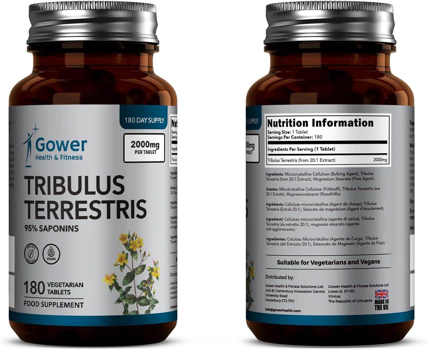 GH Tribulus Terrestris | 180 Таблетки | Високодозирана Формула – 2000 mg на Таблетка 🔹 Натурална подкрепа за енергия, издръжливост и баланс! - urmax