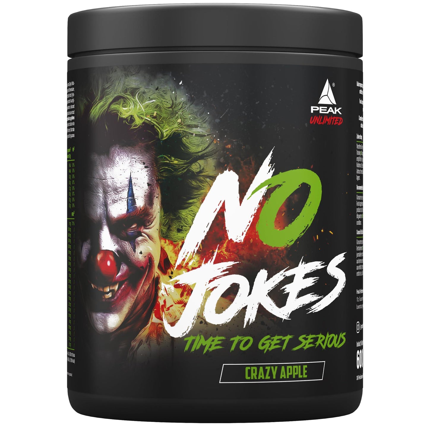 PEAK No Jokes - 600g | Концентриран Pre Workout Booster с L-Citrullin, L-Arginin HCl, Кофеин и Beta-Alanin за напомпаност, фокус и експлозивна енергия | Веган | Различни вкусове - urmax