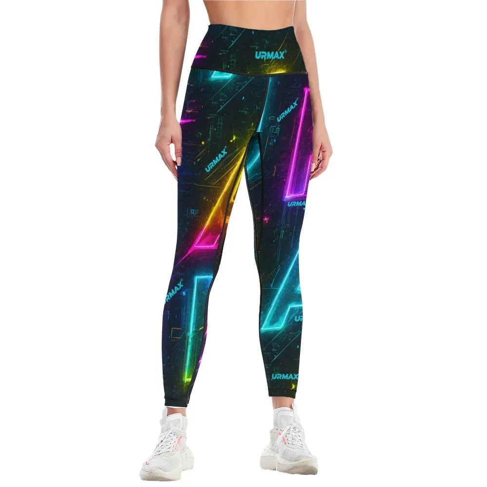 URMAX™ Neon Surge Yoga Pants — Women's Neon High Waisted Sports Leggings