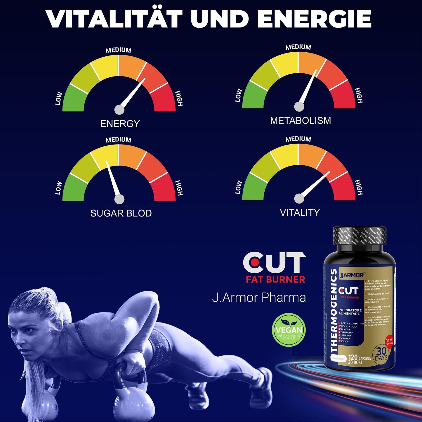 J.Armor Fatburner – 120 Капсули за Ефективно Отслабване и Повишена Енергия 🔥 Постигнете мечтаната фигура с мощна формула за изгаряне на мазнини! - urmax