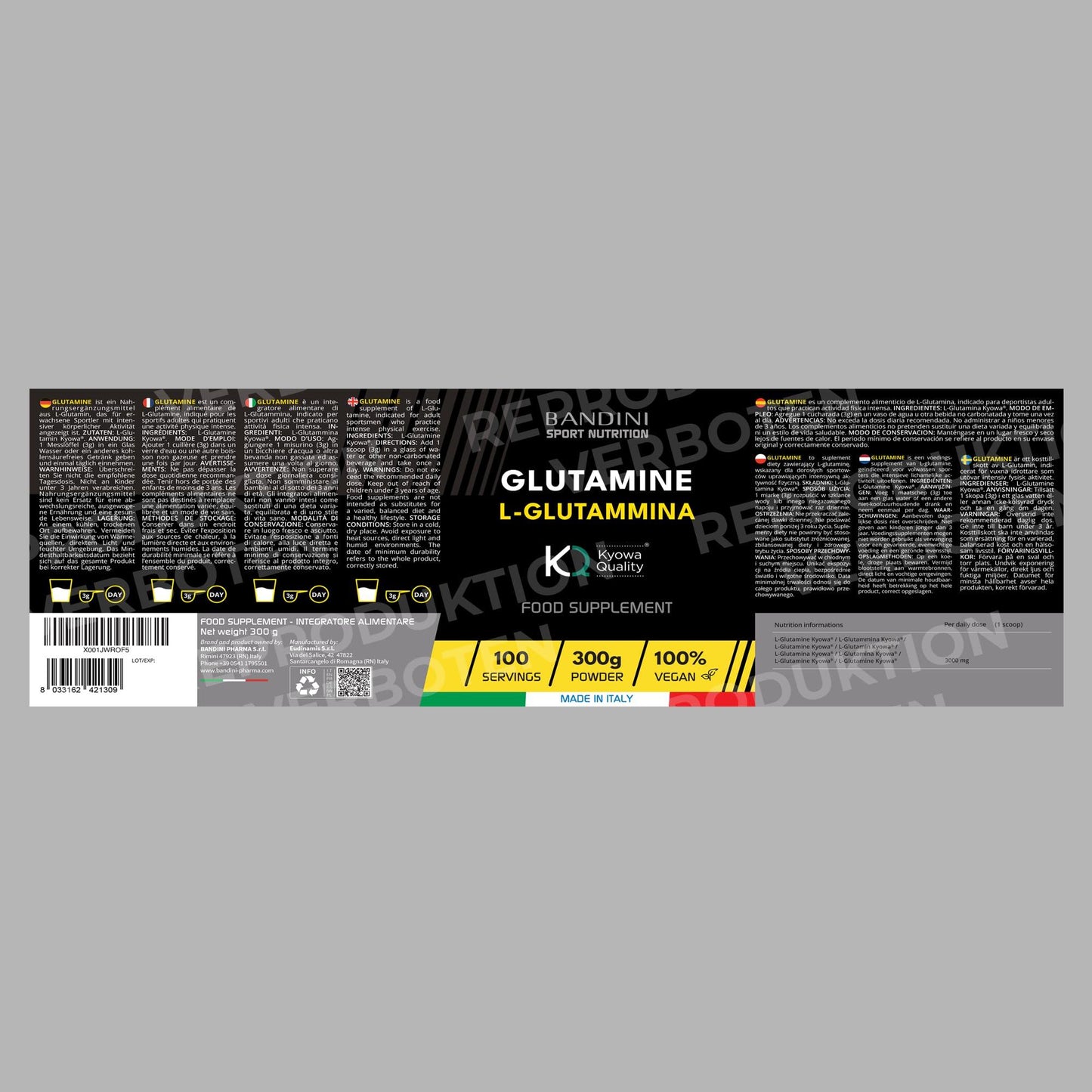 💥 Bandini® L-Glutamine Powder – 300 г | 100% Kyowa® Quality | Веган & Ултра Чист 💥 🏋️‍♂️ Подпомагайте възстановяването и мускулната си сила с най-висококачествения L-Глутамин! - urmax