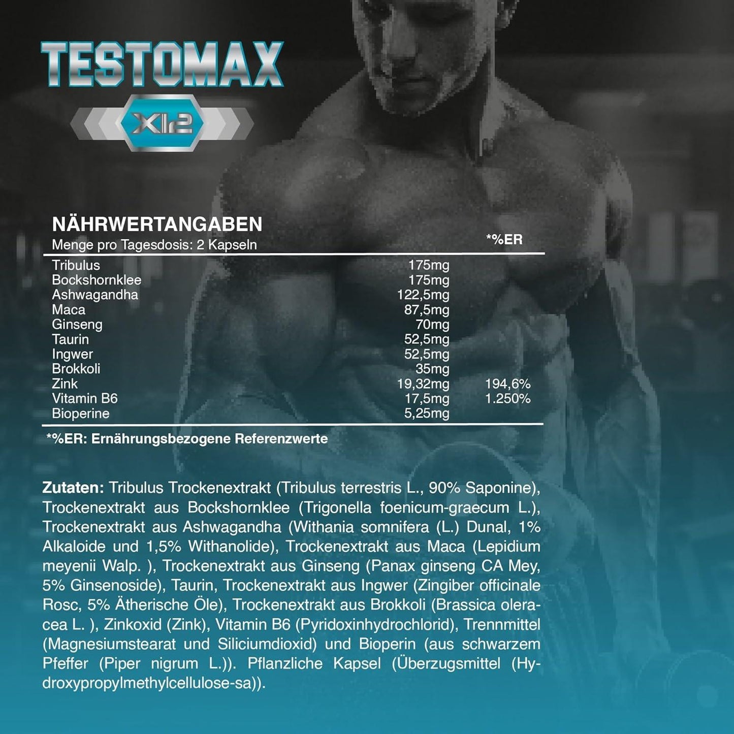 Healthy Fusion TestoMax Testosterone Booster Maca, Ginseng, Tribulus, Taurine and Vitamins Promotes Muscle Building Fat Burning and Revitalising Effect 120 Capsules - urmax