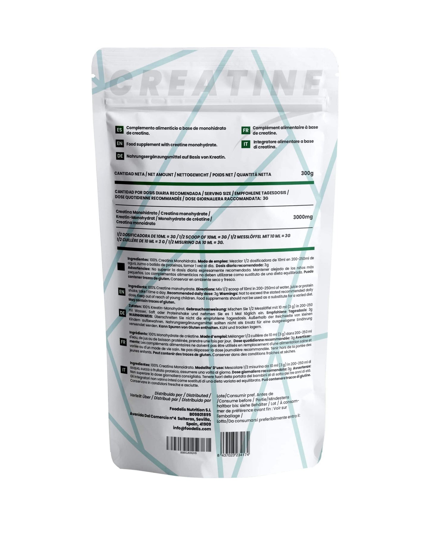 💪 Foodelis Creatin Monohydrat Pulver | 500g | 100% Чист Микронизиран Креатин | Без ГМО и Веган ✅ Подкрепете силата, издръжливостта и мускулния растеж с висококачествен креатин-монохидрат! - urmax