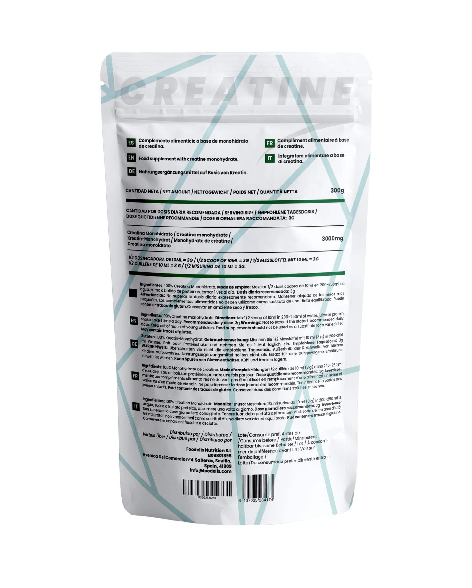 💪 Foodelis Creatin Monohydrat Pulver | 500g | 100% Чист Микронизиран Креатин | Без ГМО и Веган ✅ Подкрепете силата, издръжливостта и мускулния растеж с висококачествен креатин-монохидрат! - urmax