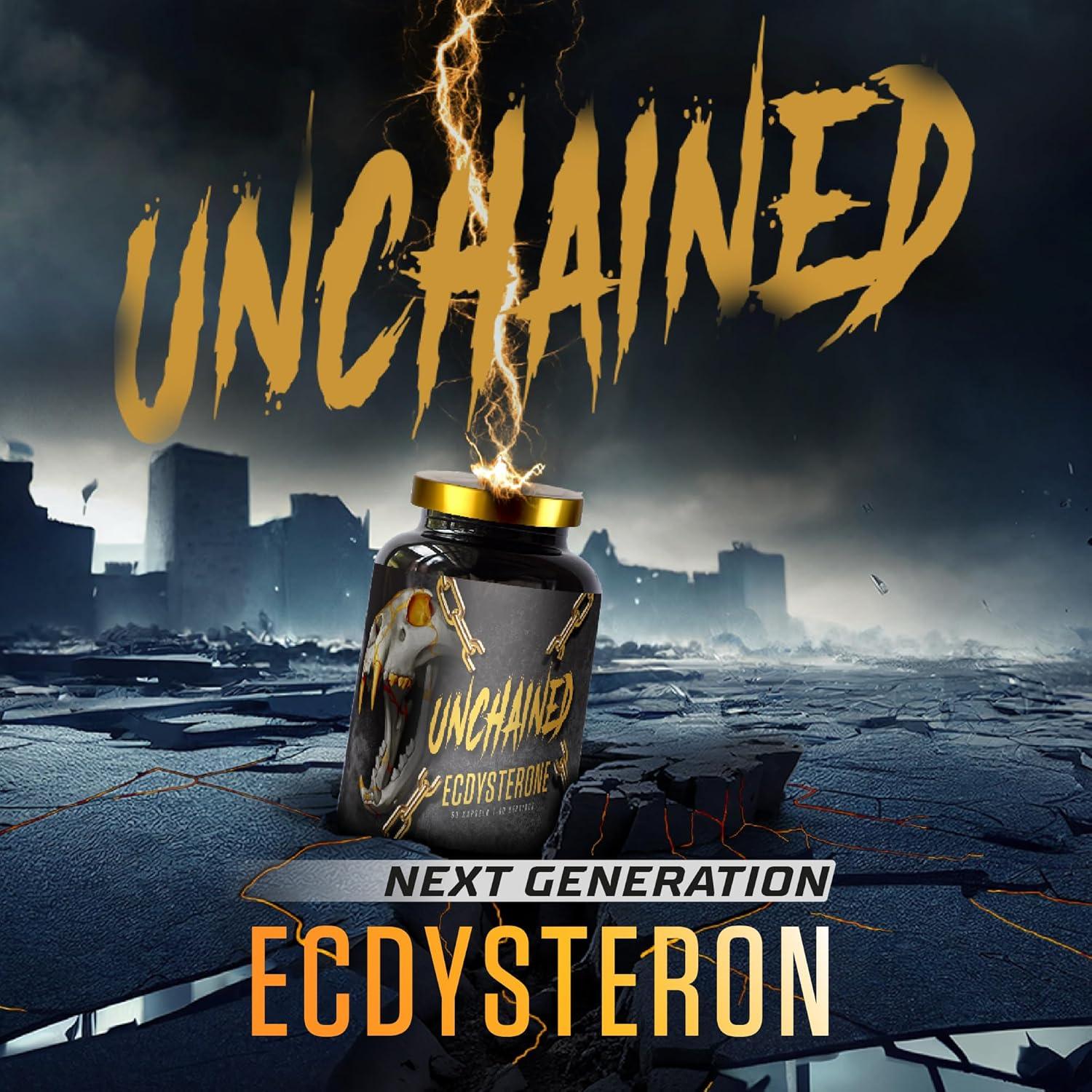 UNCHAINED® - Ecdysterone Kapseln hochdosiert / 140mg reines Beta Ecdysteron hochdosiert/Testosteron Booster Muskelaufbau / 60 vegane Ecdysteron Kapseln zur optimalen Unterstützung beim Bodybuilding - urmax